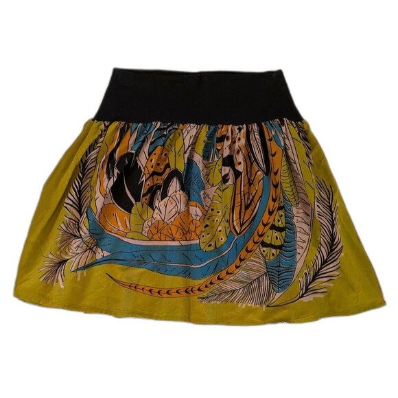 Lakhays Collection Lightweight Feather Boho Midi Skirt, Gold, Size S/M - Picture 6 of 9